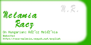 melania racz business card